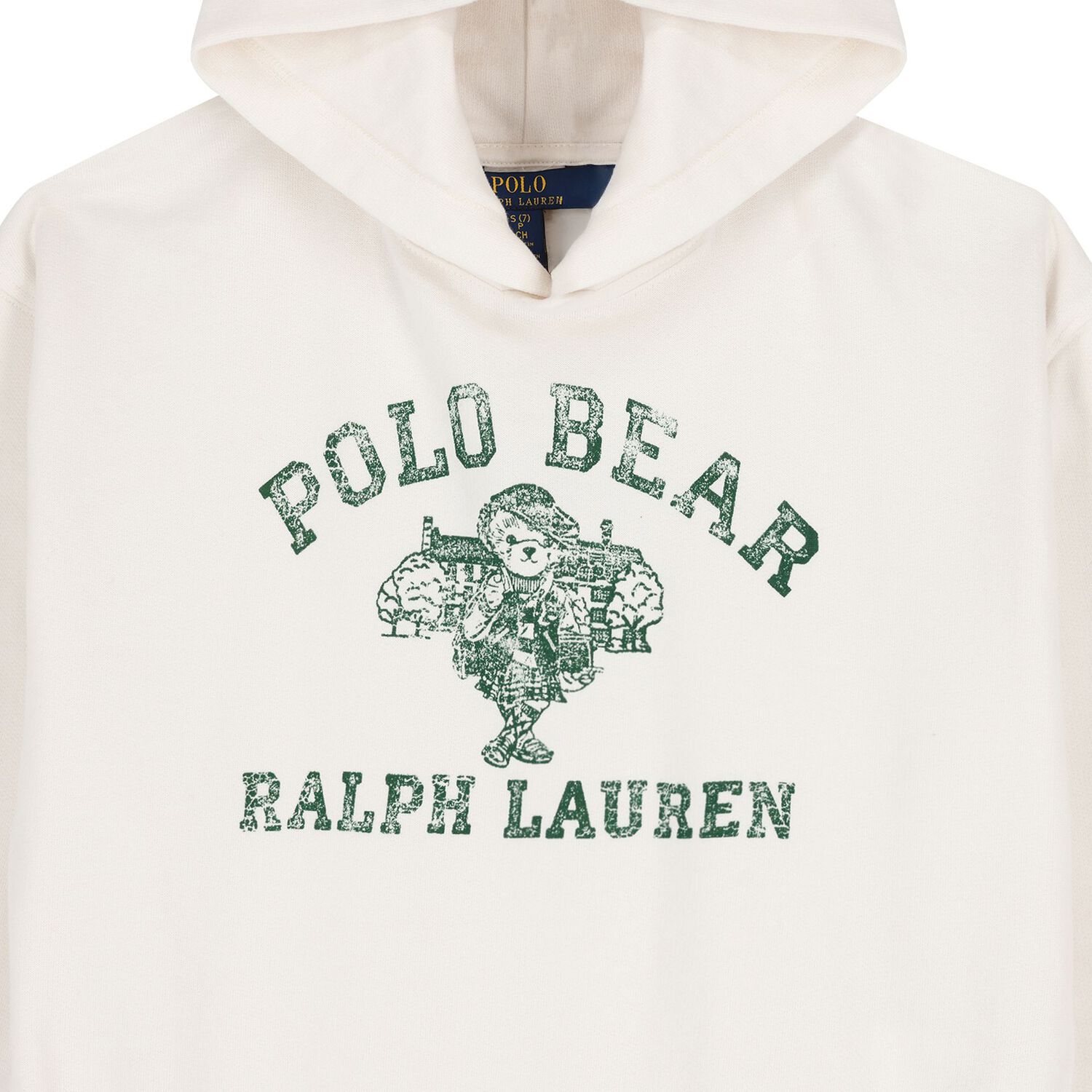 Girls Ivory Logo Polo Bear Hooded Top, 1, hi-res image number null