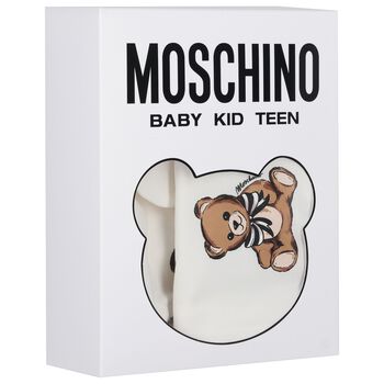 Baby Girls White Teddy Bear Logo Babygrow Gift Set