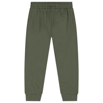 Boys Green Logo Joggers