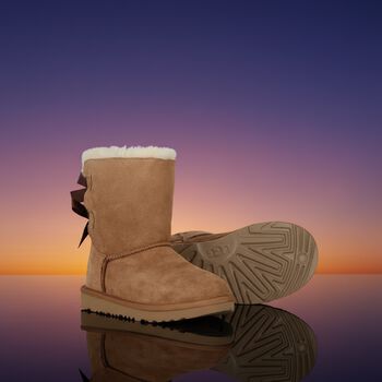 Girls Beige Bailey Bow II Suede Boots