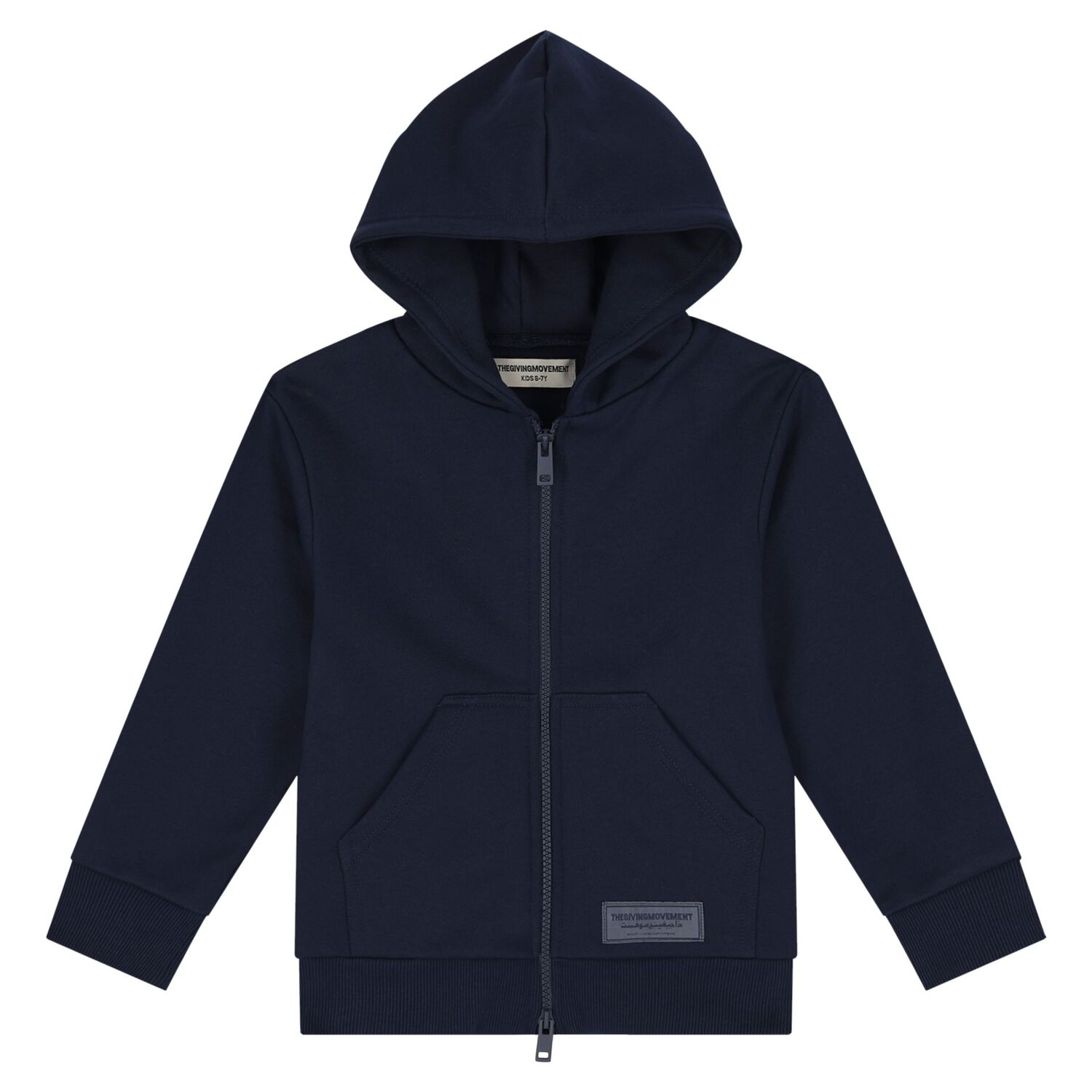 Navy Blue Logo Hooded Zip Up Top, 2, hi-res image number null