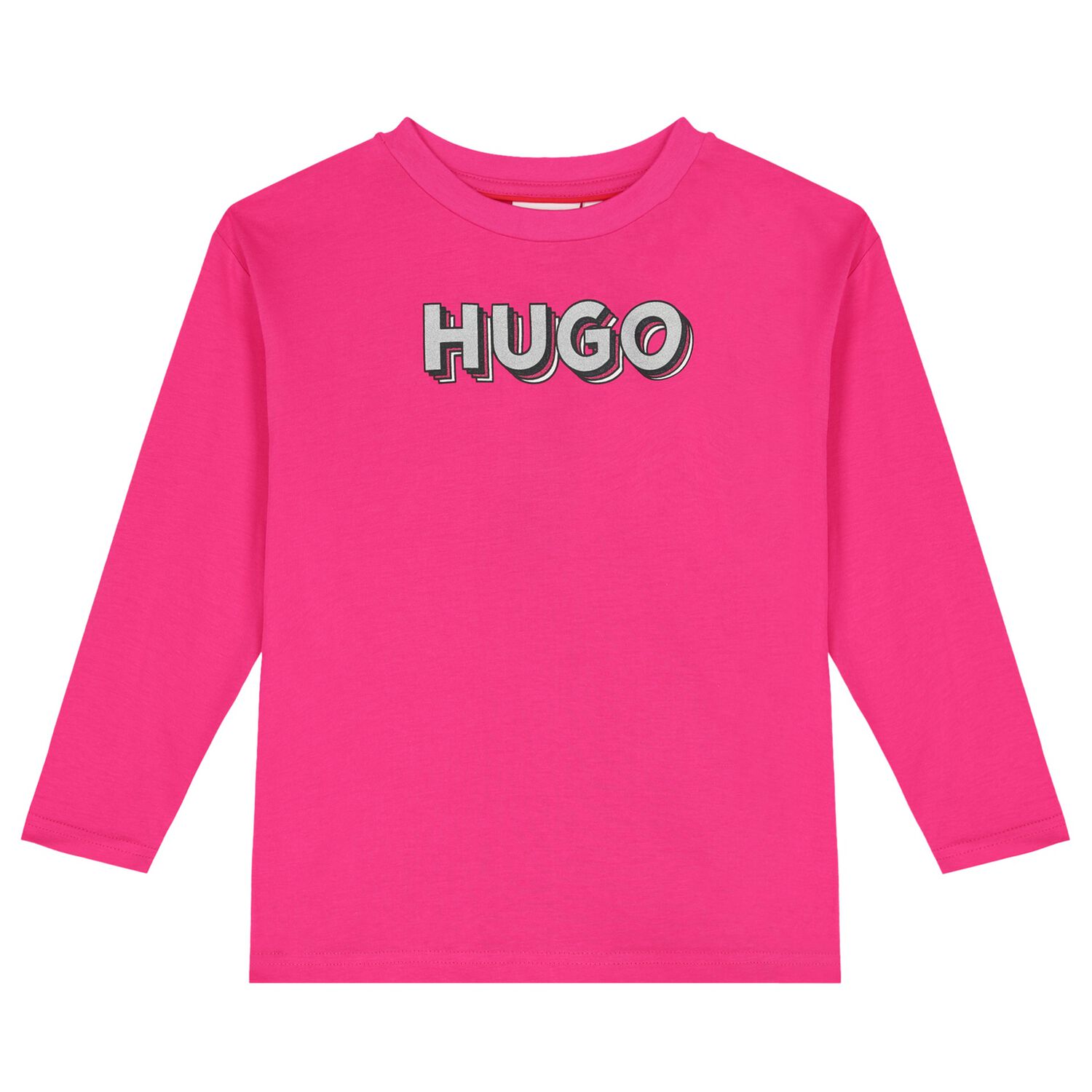 Girls Pink Logo Long Sleeve Top, 2, hi-res image number null