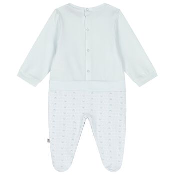 Baby Boys Blue Teddy Bear Babygrow