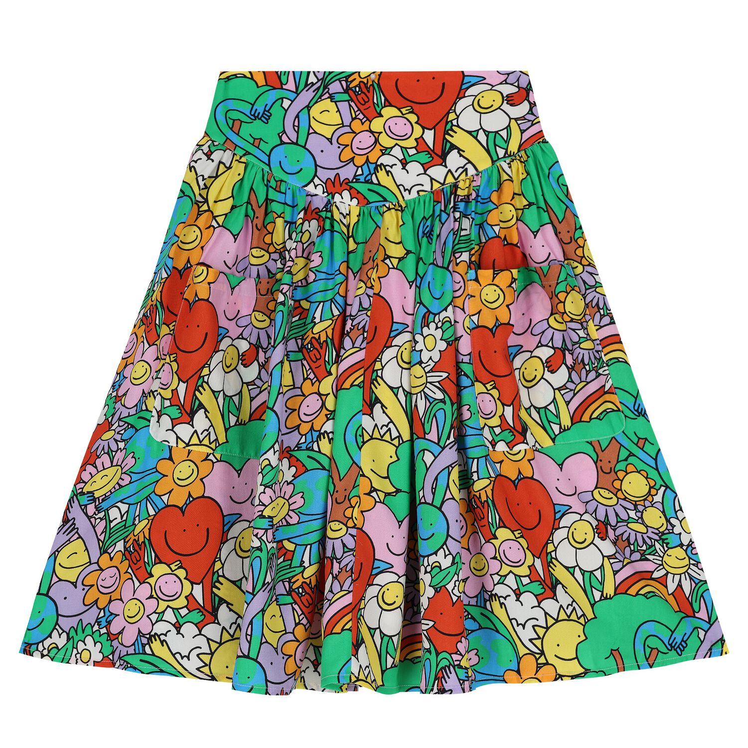 Girls Multi-Coloured Planet Earth & Friends Skirt, 1, hi-res
