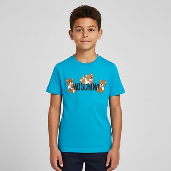 Blue Teddy Bear Logo T-Shirt