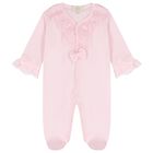 Baby Girl Pink Lace Tulle Babygrow & Headband Set, 1, hi-res