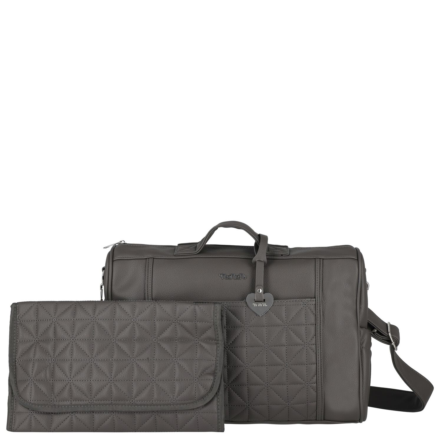 Grey Quilted Baby Changing Bag, 2, hi-res image number null