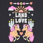 Girls Black Horse Long Sleeve Top, 1, hi-res