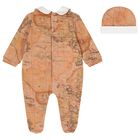 Ivory & Beige Geo Map Babygrow Set, 4, hi-res