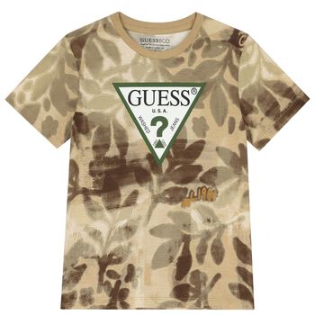 Boys Beige Logo T-Shirt