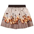 Girls Beige Teddy Bear Skirt, 1, hi-res