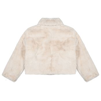 Girls Ivory Fur Jacket