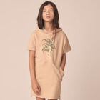 Girls Beige Pineapple Hooded Dress, 1, hi-res