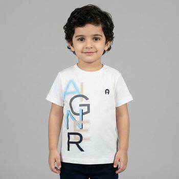 Younger Boys White Logo T-Shirt