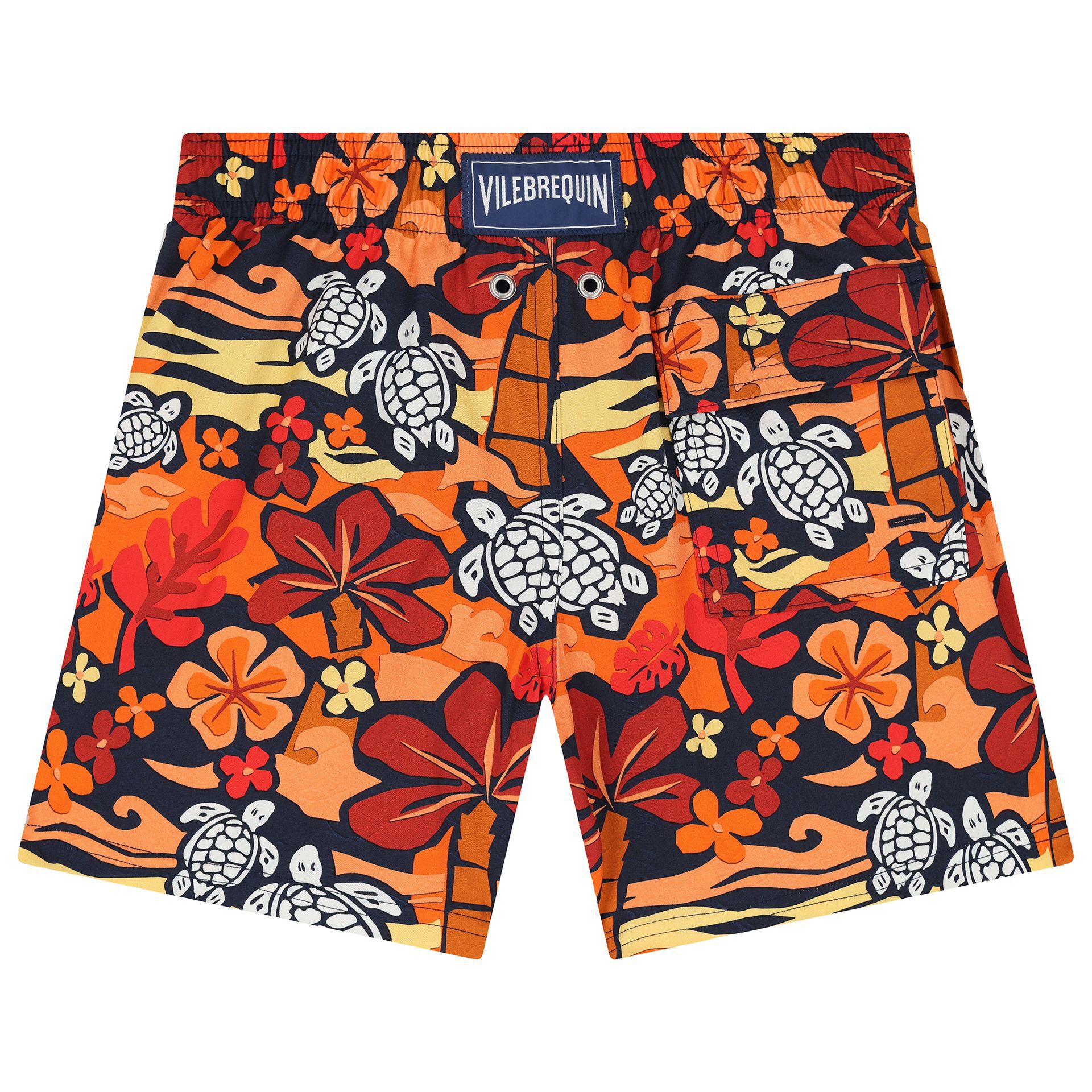 Vilebrequin Boys Red & Orange Turtle Swim Shorts | Junior Couture