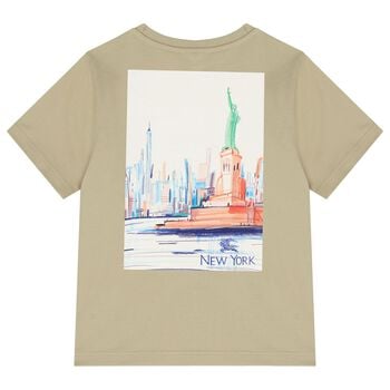 Beige Thomas Bear Logo T-Shirt