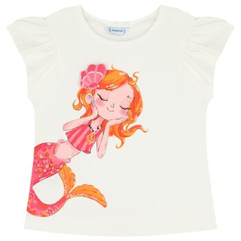 Girls Ivory Mermaid T-Shirt