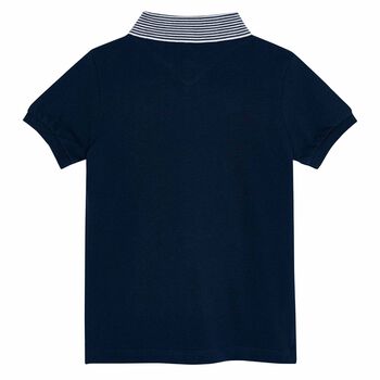 Boys Navy Blue Cotton Polo Shirt