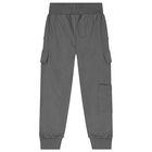 Boys Grey Logo Cargo Style Joggers, 1, hi-res