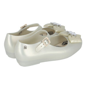 Girls Ivory Bow Jelly Shoes