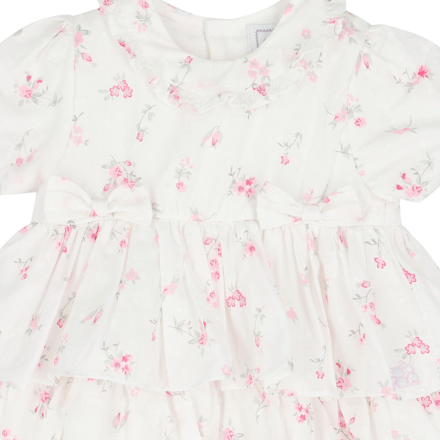 Baby Girls White & Pink Floral Dress Set, 1, hi-res image number null