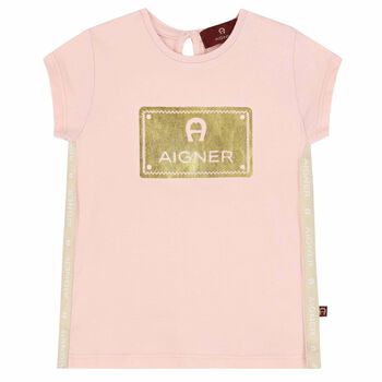 Younger Girl Pink Logo T-shirt
