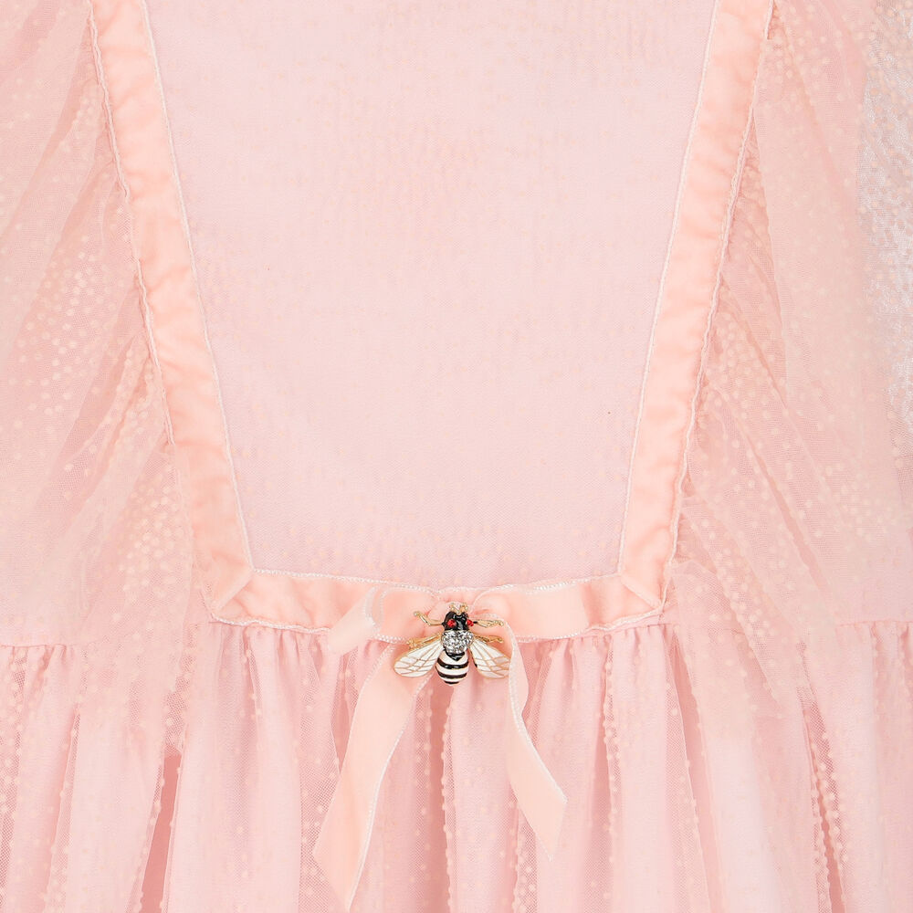 Patachou Girls Pink Dot Tulle Dress | Junior Couture