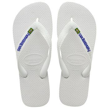 Havaianas White Logo Flip Flops, 2 White Logo Flip Flops