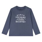 Younger Boys Navy Blue Logo Long Sleeve Top, 1, hi-res