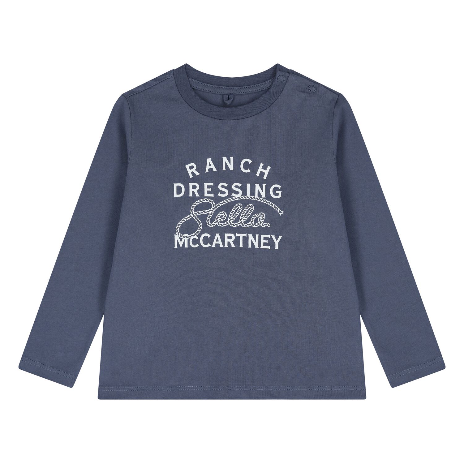 Younger Boys Navy Blue Logo Long Sleeve Top, 1, hi-res