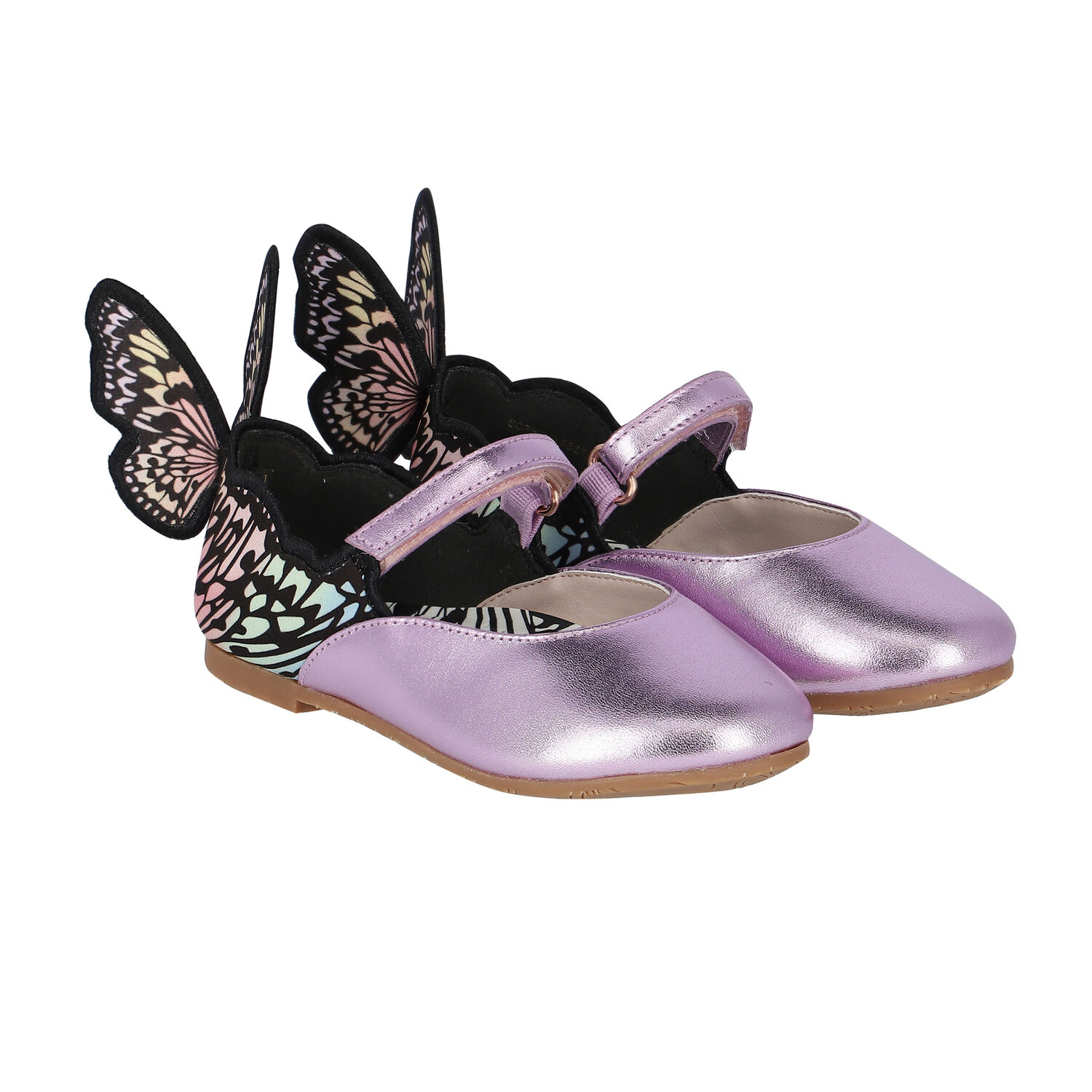 Younger Girls Metallic Purple Ballerina Shoes, 1, hi-res