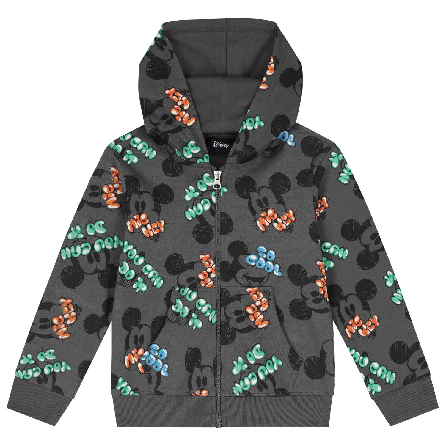 Boys Grey Disney Zip Up Top, 1, hi-res image number null