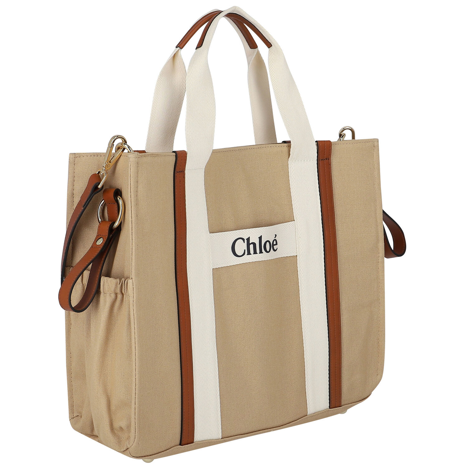Beige Logo Baby Changing Bag, 1, hi-res
