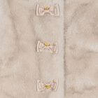 Girls Beige Faux Fur Bow Neve Jacket, 1, hi-res