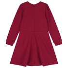 Girls Burgundy Logo Dress, 1, hi-res