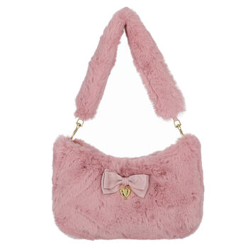 Girls Pink Faux Fur Bag