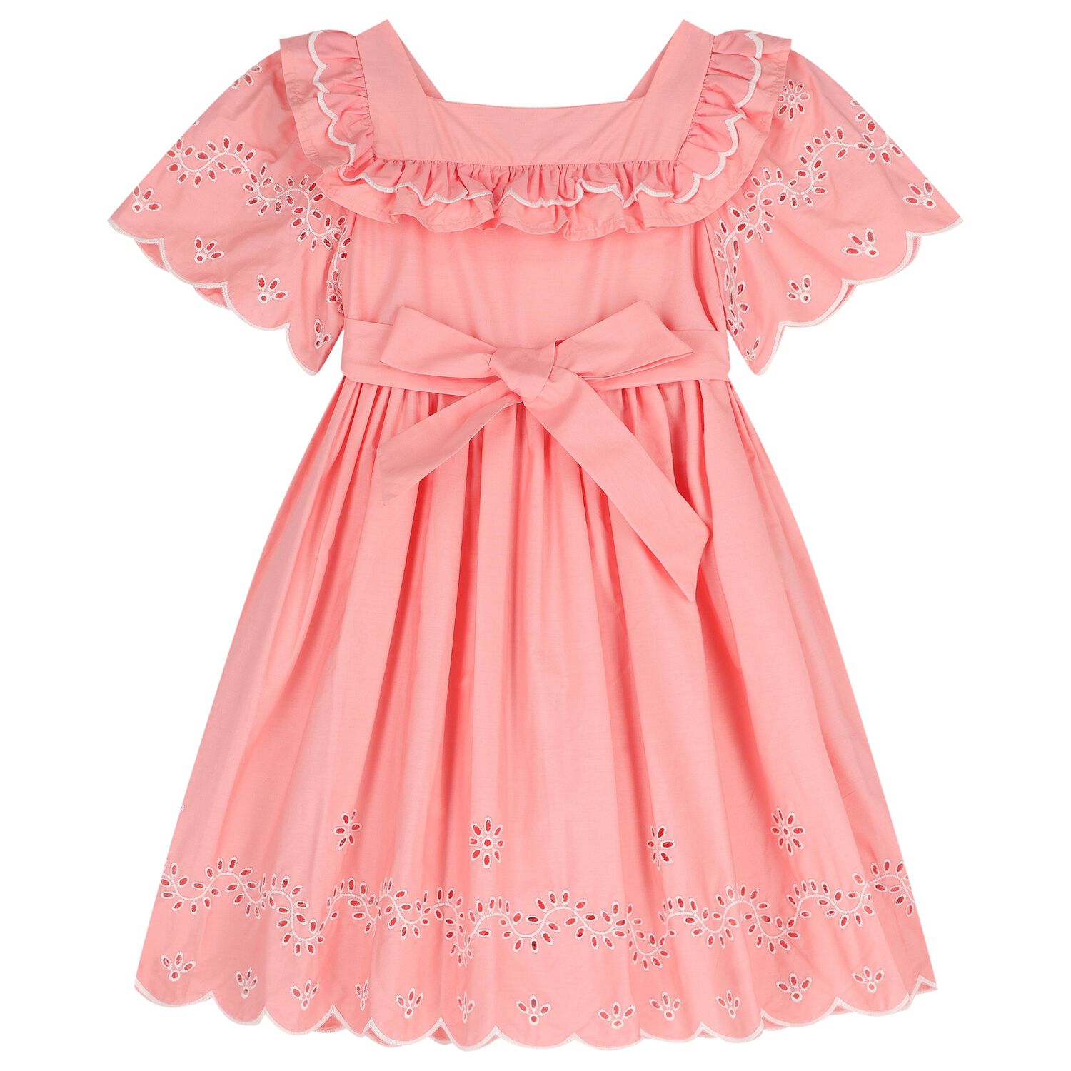 Girls Pink Woven Dress, 1, hi-res