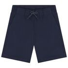 Boys White & Navy Blue Short Set, 1, hi-res