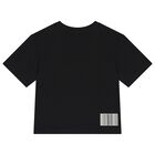 Boys Black Logo T-Shirt, 1, hi-res