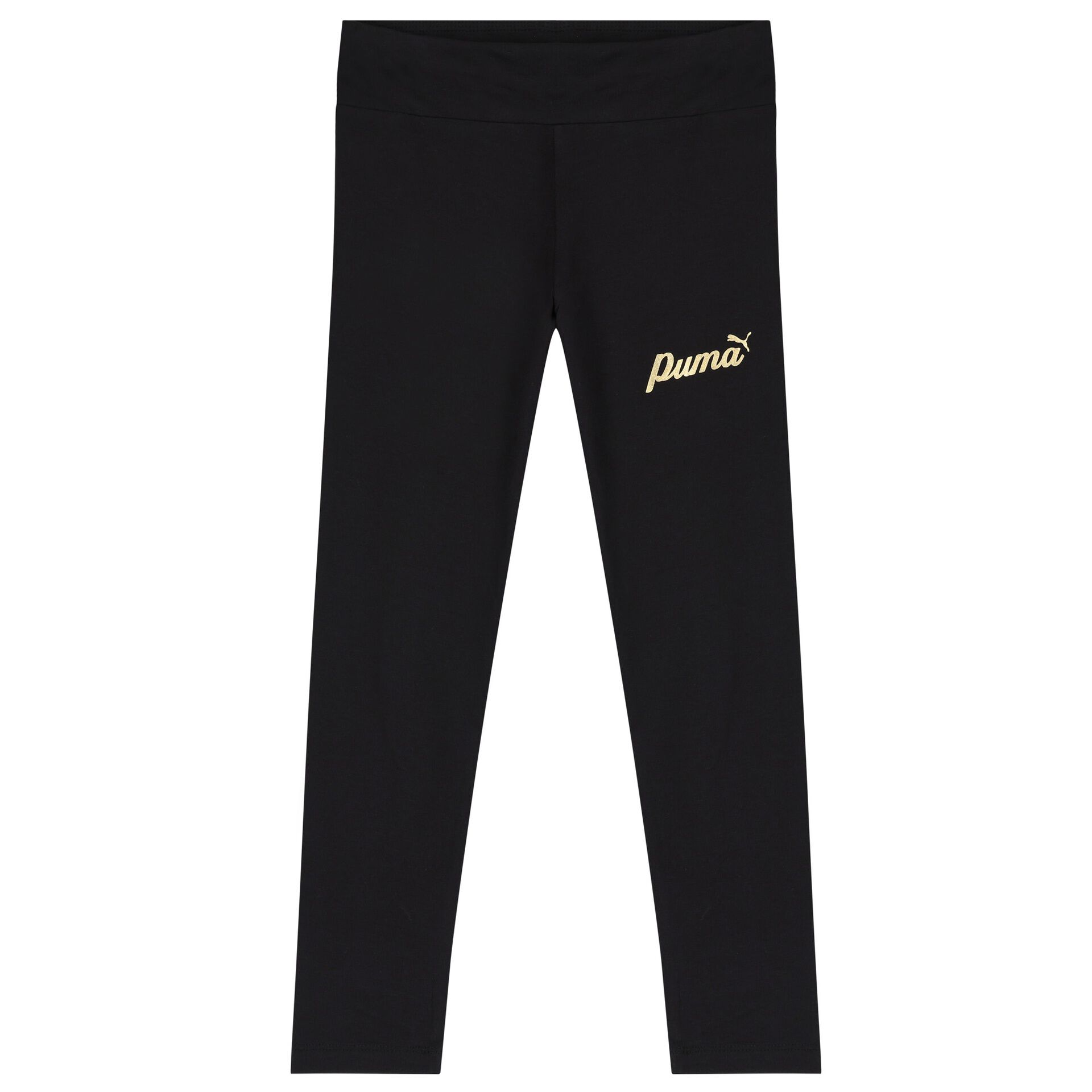 Puma Girls Black Logo Leggings Junior Couture
