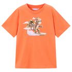Boys Orange Monkey T-Shirt, 3, hi-res