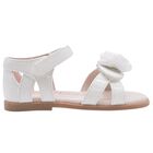 Younger Girls White Logo Flower Sandals , 1, hi-res