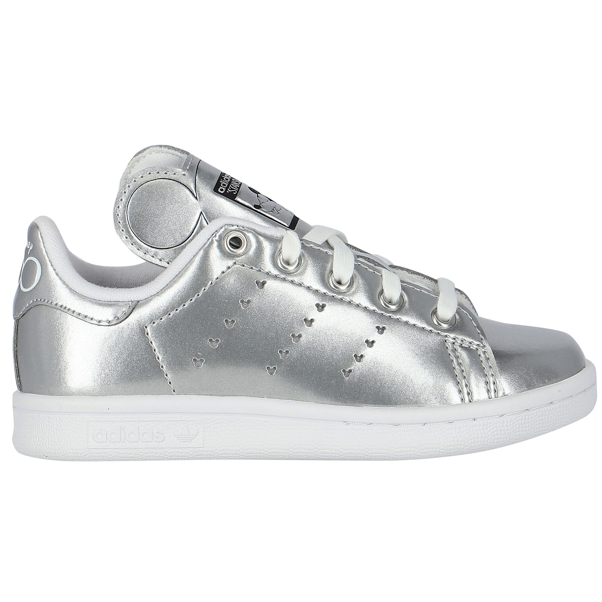Adidas Kids Girls Silver Stan Smith Trainers Junior Couture
