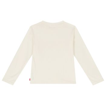 Girls Ivory Logo Long Sleeve Top