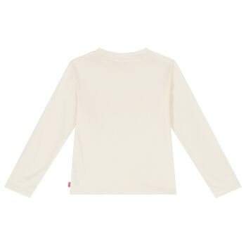 Girls Ivory Logo Long Sleeve Top