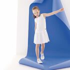 Girls White Logo Dress, 1, hi-res