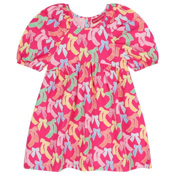 Girls Pink Bow Dress