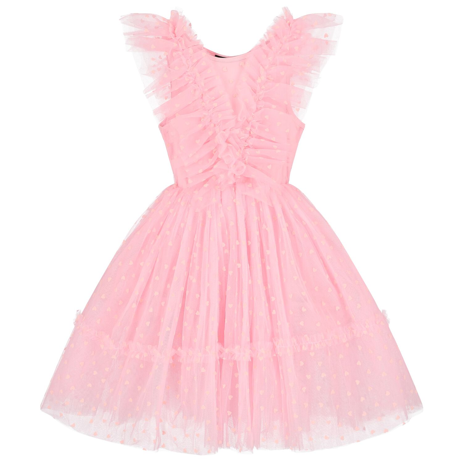 Girls Pink Tulle Dress, 1, hi-res