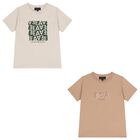 Boys Beige T-Shirts ( 2 Pack ), 1, hi-res