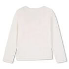Girls Ivory Glittery Long Sleeve Top, 1, hi-res